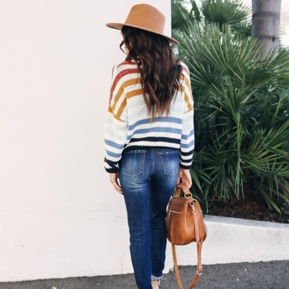 Leticia Striped Soft Knit Crew Neck Sweater - Picture 3 of 7